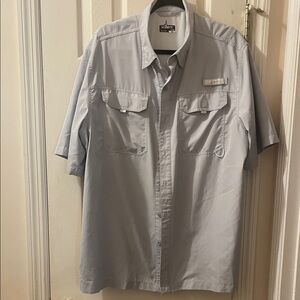 Habitat Men's Light Gray Casual Button Down Shirt